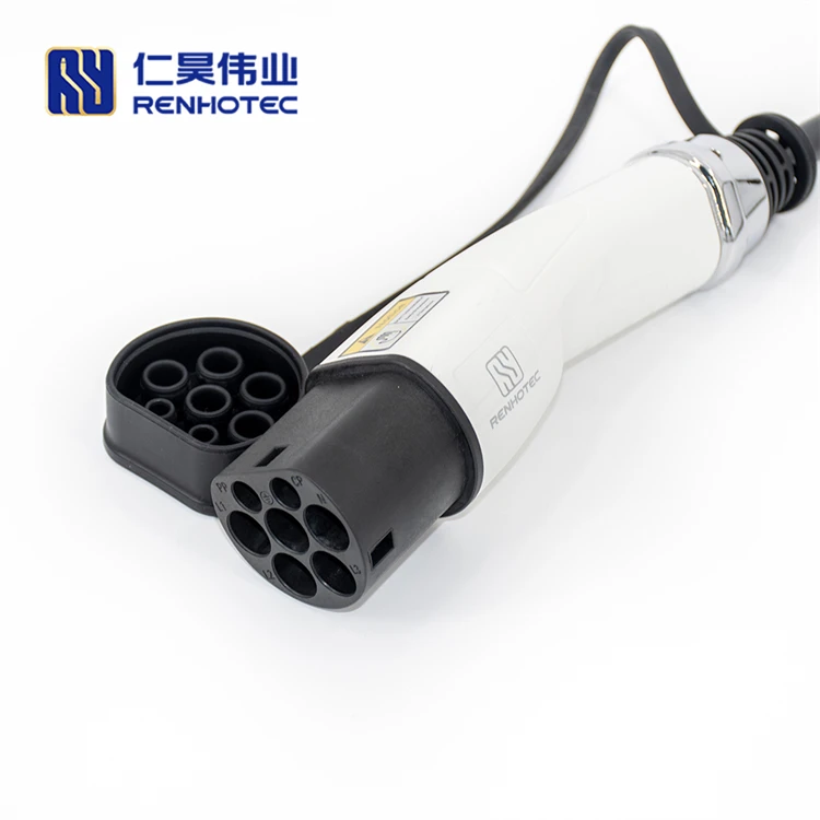 Charge with Car Electric 16A Plug Spring J1772 Reel 3 Mode Type1 Holder 32A Type2 Evse for 1 to Charger 2 Type Charging EV Cable