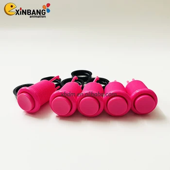 Customized high-quality low-cost pink arcade button with microswitch, suitable for entertainment animation arcade games