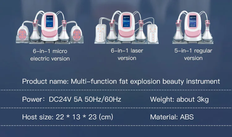 Portable newest 6 in 1 80k cavitation fat removal rf cavitation slimming machine 80k body contouring equipment