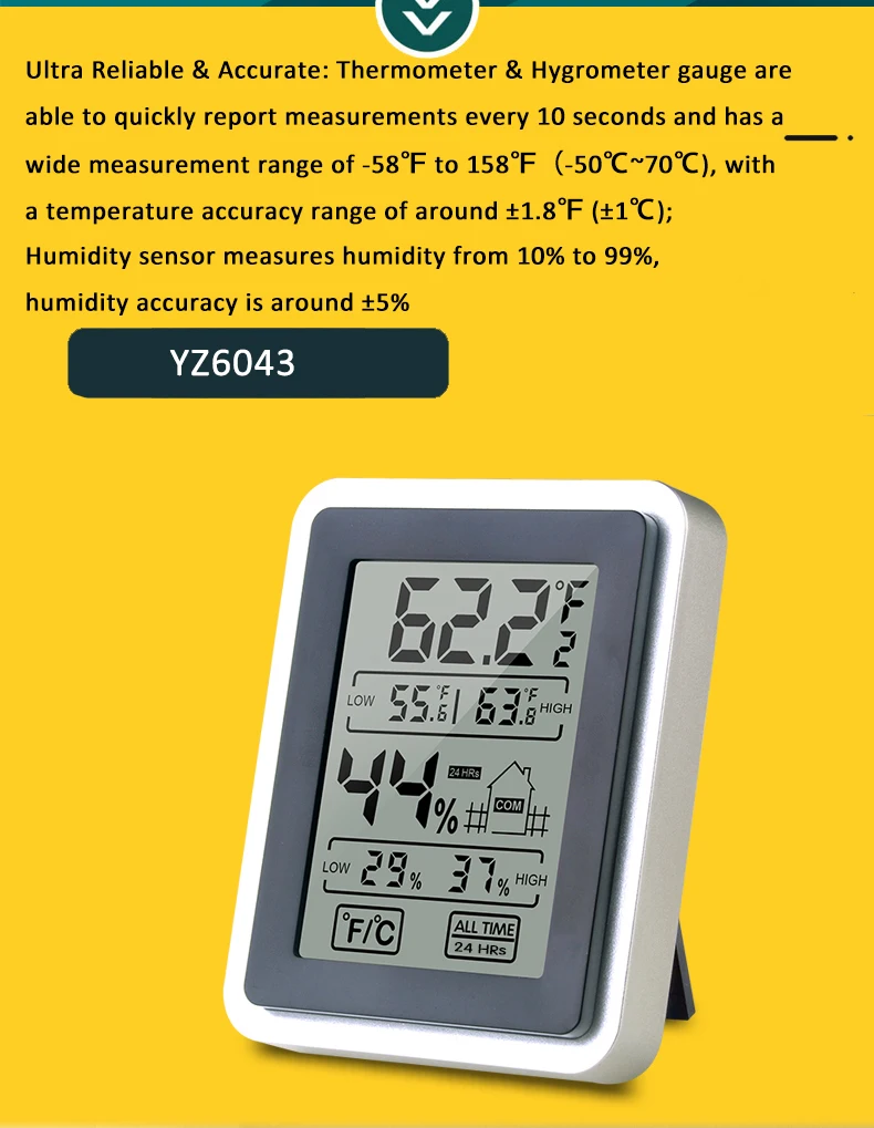 Indoor Room Lcd Electronic Temperature Humidity Meter Digital