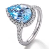 14K solid gold lab diamond ring