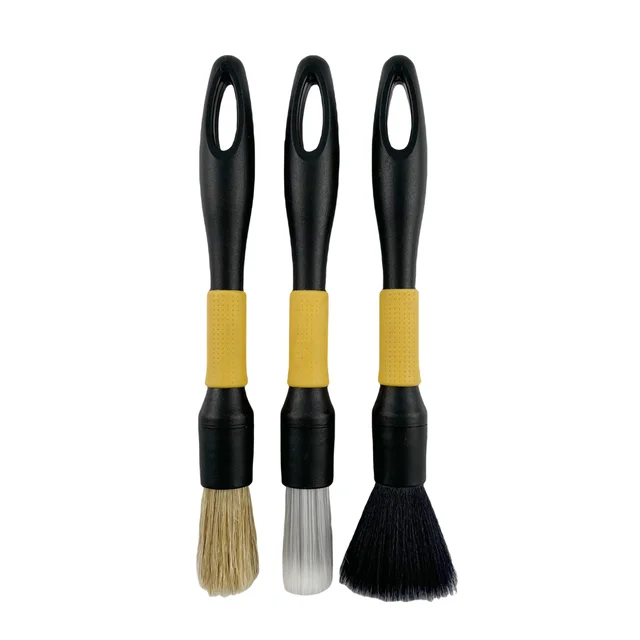 Master Car Detailing 3 types Replaceable Brush Heads for Interior and Exterior Cleaning Multi-Functional Detailing Brush Set