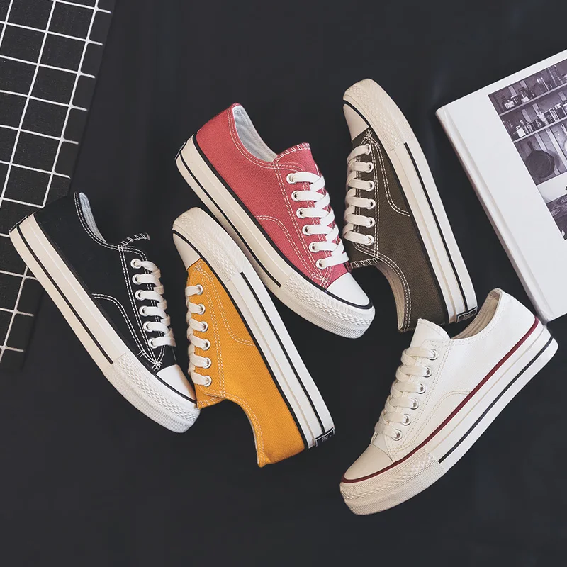 Оптовая продажа; Женские повседневные парусиновые кроссовки с дышащей подошвой