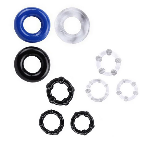 Wholesale Silicone Cock Ring Sex Toy Delay Ejaculation Penis Ring Set Erection Aid Penis Enlarger