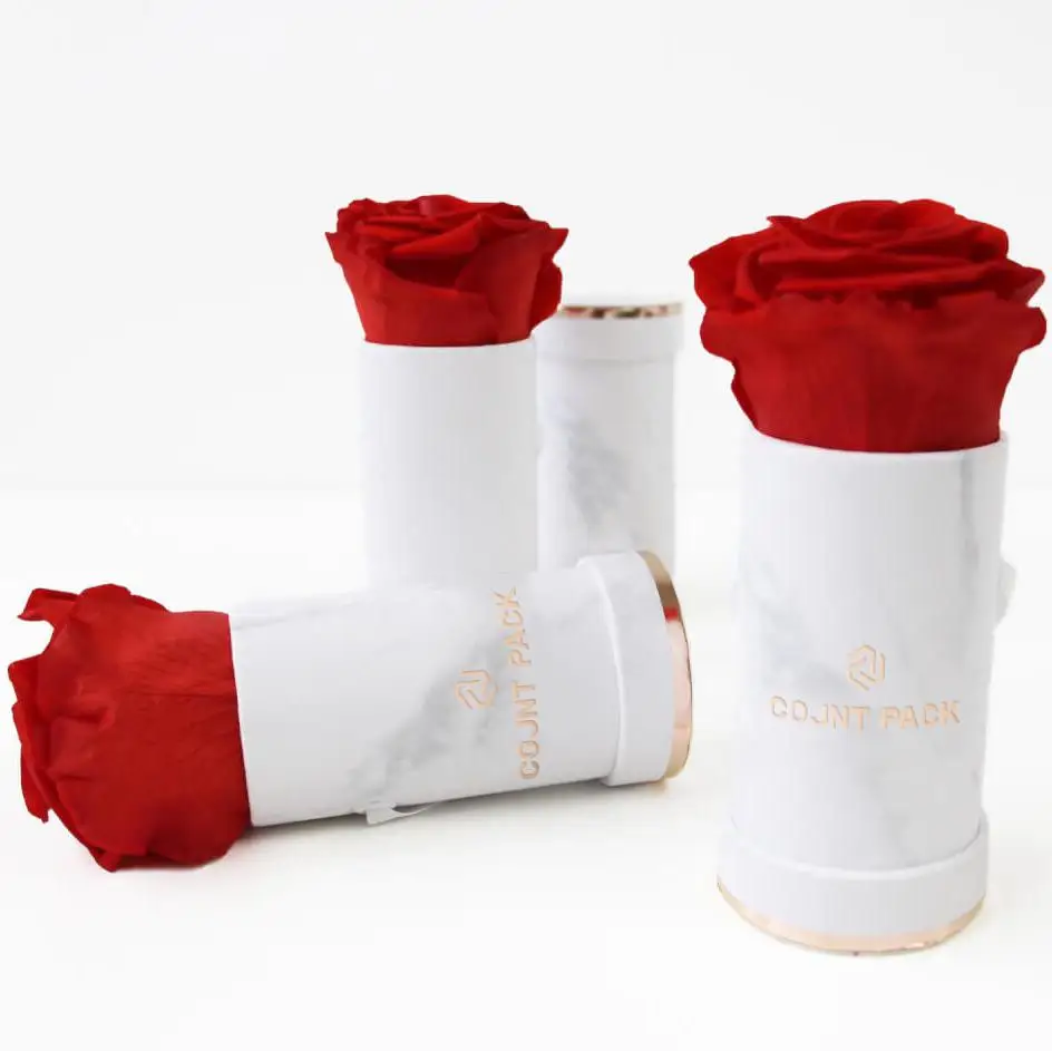 Wholesale Unique Marble Surface Round Flower Packaging Boxes For Roses