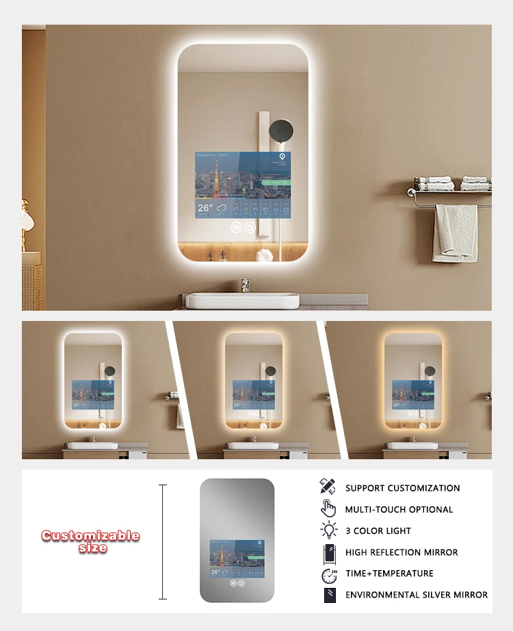 product interactive smart tv mirror mirror led bathroom android mirror wall mounted solution touch screen mirror for hotel-4