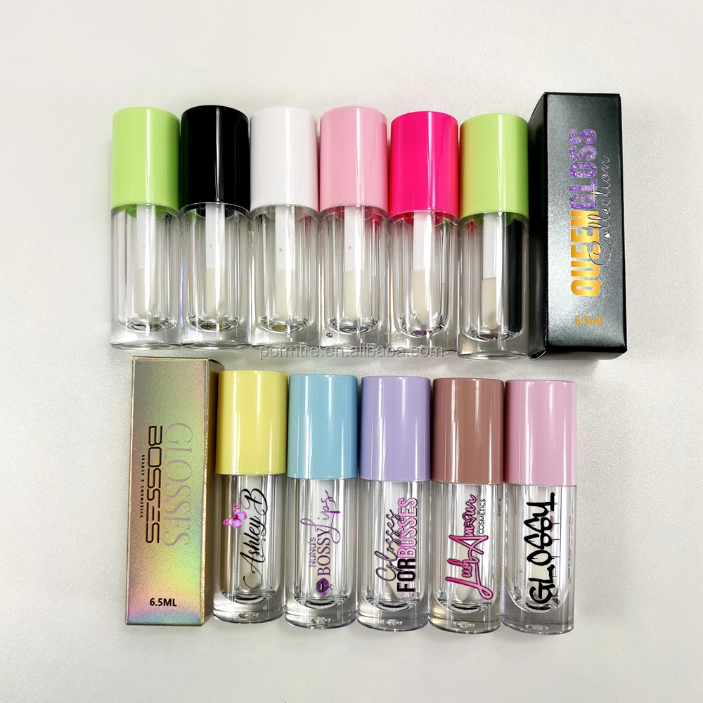 10ml Custom Logo Big Brush Lip Gloss Tube Diy Packaging Box Empty White