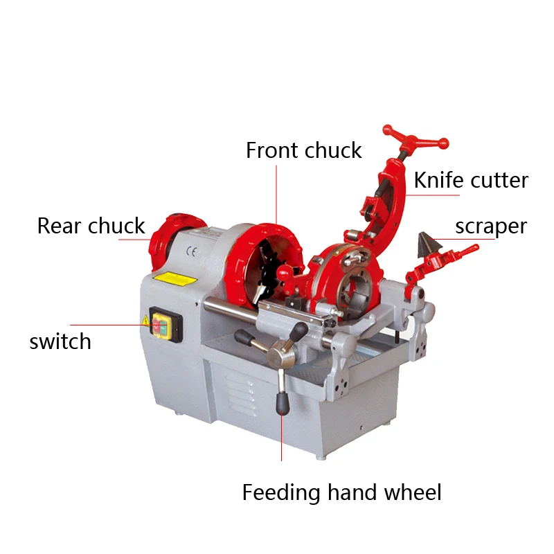 1/2" - 2" Pipe Automatic Desktop Screw Threader Electric Pipe Threading Machine for Salewire Threading Machine