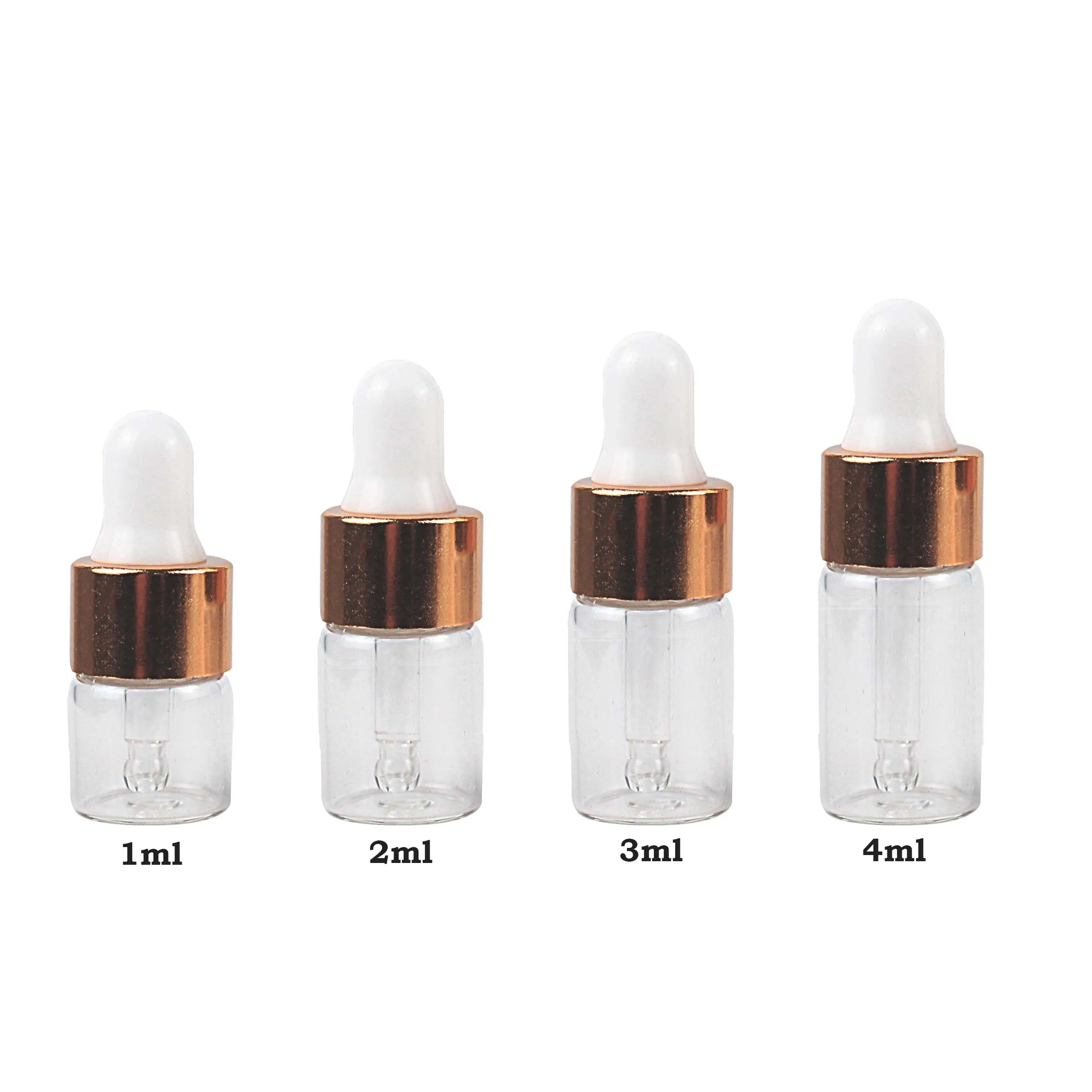 Mini 1ml 2ml 3ml 5ml Gold Glass Eye Dropper Bottle Refillable - Main Image