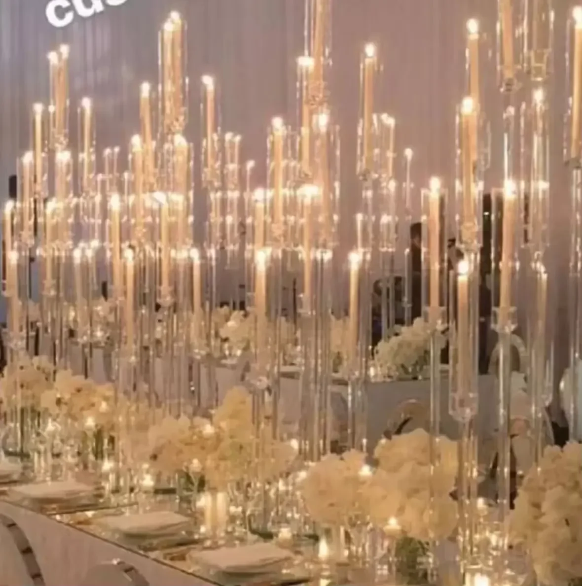 Wholesale  Acrylic Candle Holder Wedding Candelabra Centerpieces Candlestick Flower Stand for Party Wedding Decoration