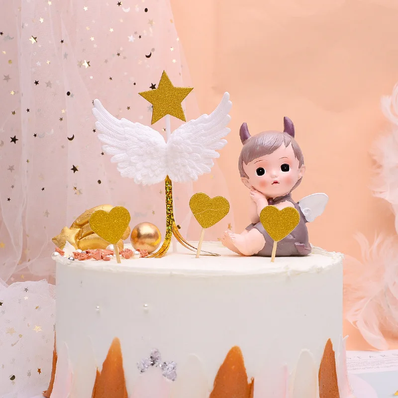 Angel Birthday Cake | Angel wing cake topper, Angel wings cake, Birthday  cake decorating