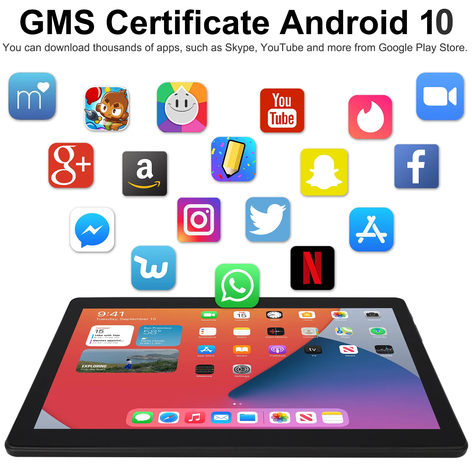Mid-Range 10-Inch Android 10.0 Tablet with 2GB Memory Multi-Touch Capacitive 3G Calling Play Store App from Mobile United