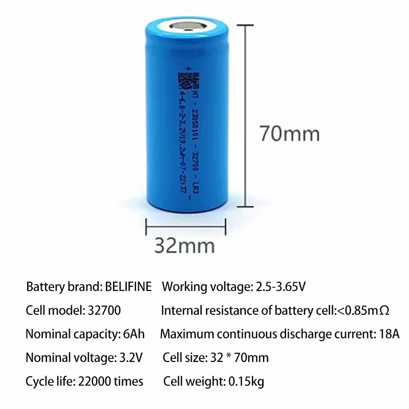 3c Discharge 6ah Lifepo4 Cylindrical Cells Lfp 32700 6000mah Cell ...