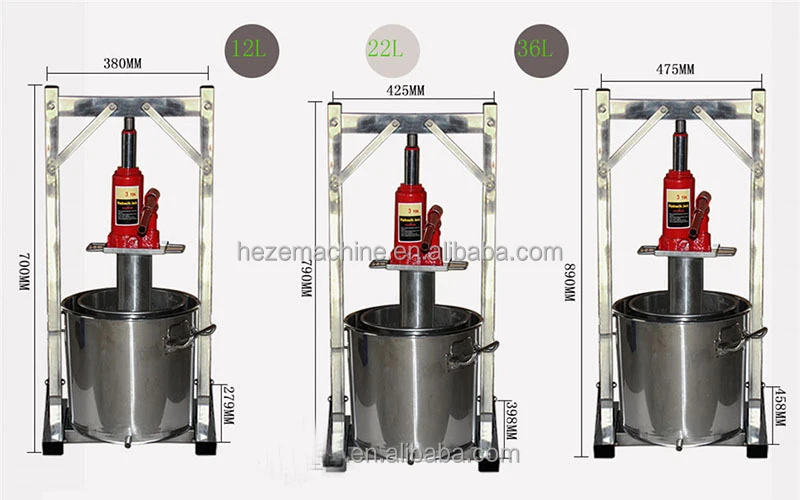 22l Capacity Manual Hydraulic Fruit Juicer Commercial Hand Stainless