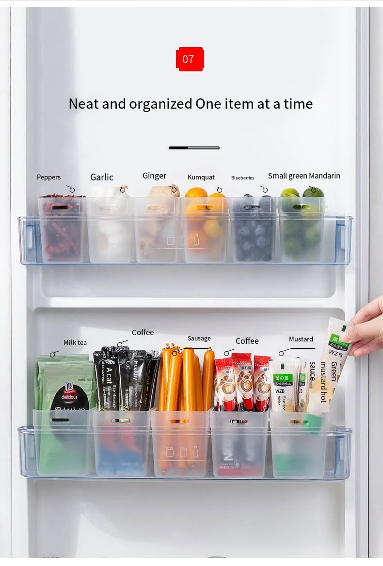 New refrigerator side door special transparent food and fruit storage box 2 kitchen freezer storage box fresh-keeping box details