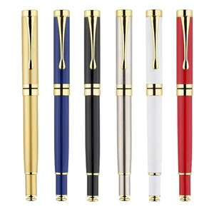 Manufacture Factory Popular High Quality Luxury Gift Gold Metal Roller Ball Pen with Custom Logo