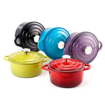 Factory OEM ODM Custom Non Stick Enamel Iron Cast Cooking Pots Casserole Oven Mini Round Cast Iron Dutch Oven