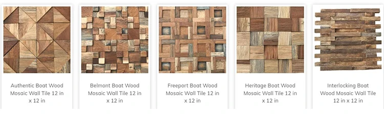 3D Square Nature Wood Wall Mosaic Decor Background Wall Mosaic factory