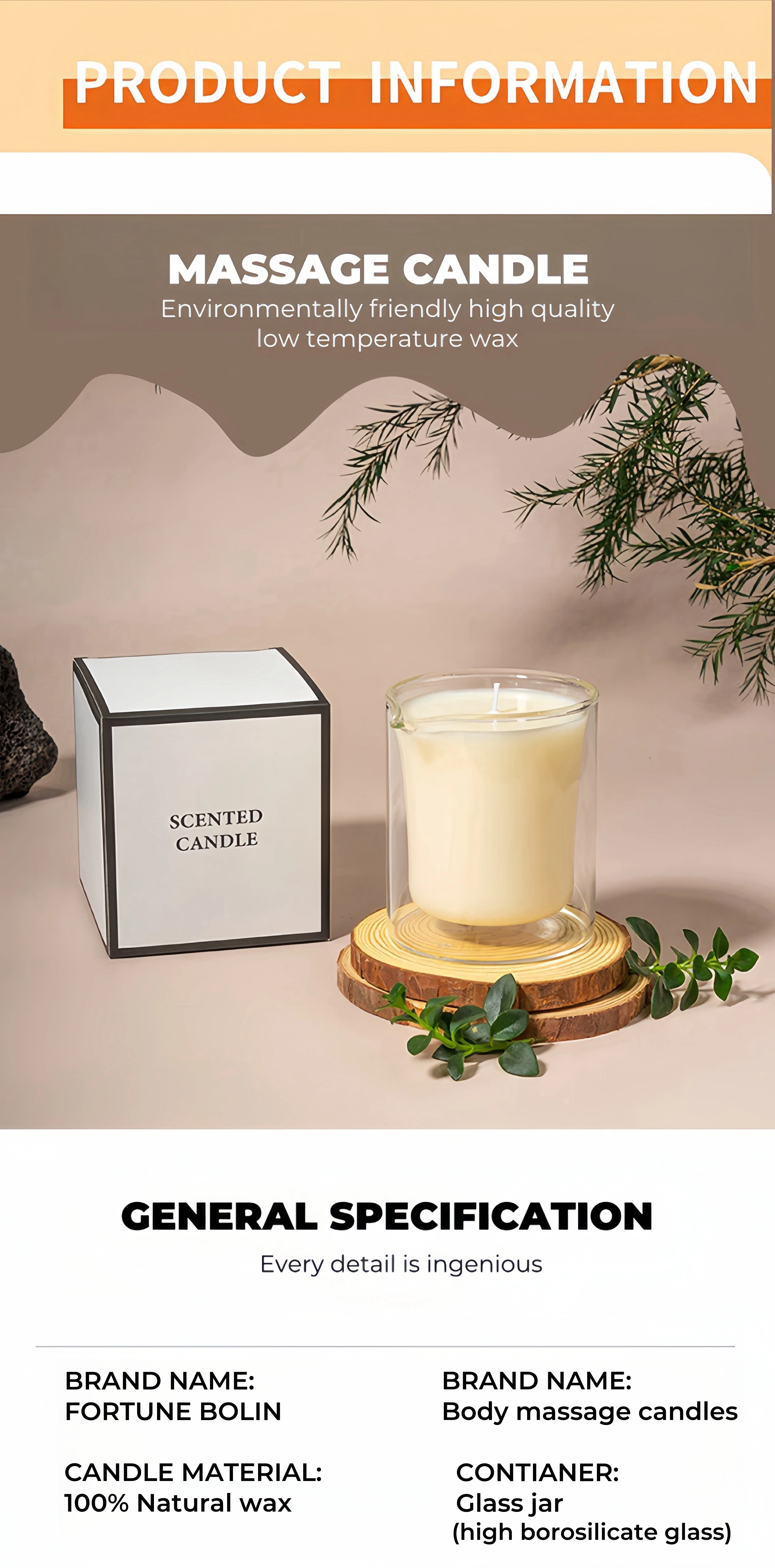 Custom Soy Wax Massage Candle Sexy Oil Oem/odm Glass Candle Jars