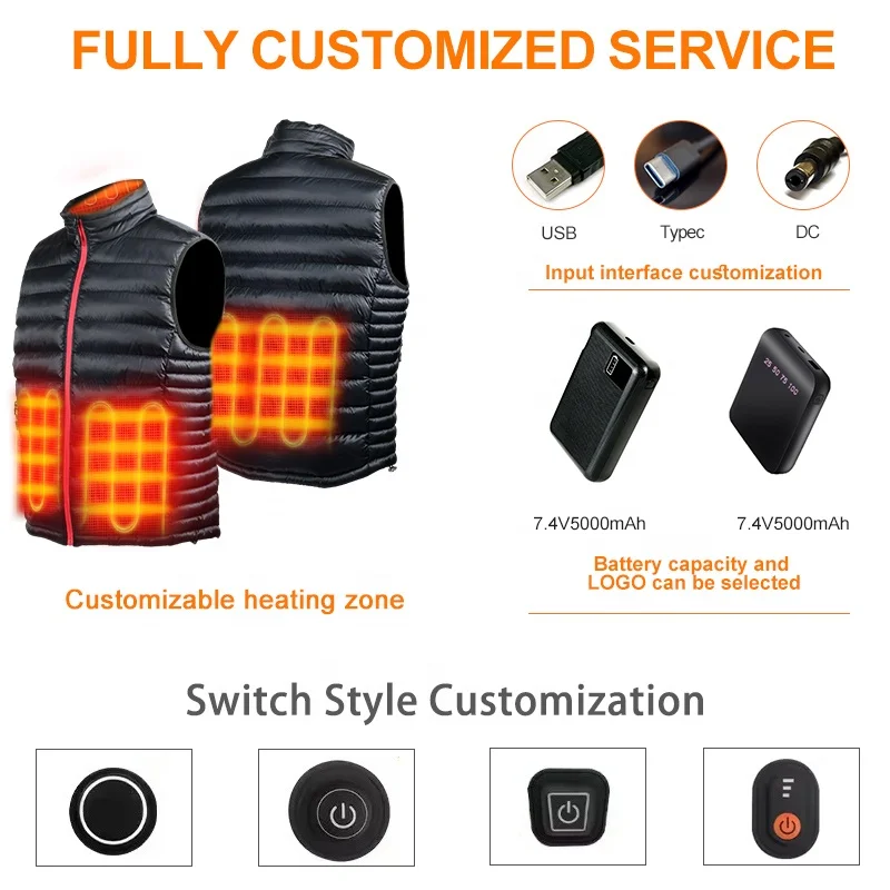 Customized Smart Charging Electric Heating Vest Heating Suit Shoulder Constant Temperature Heated Jacket