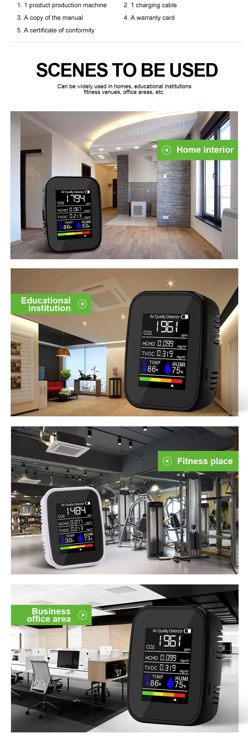 Co2 Meter Sensor Carbon Dioxide Air quality monitor infrared sensor tester meter gas analyzers CO2 gas detector