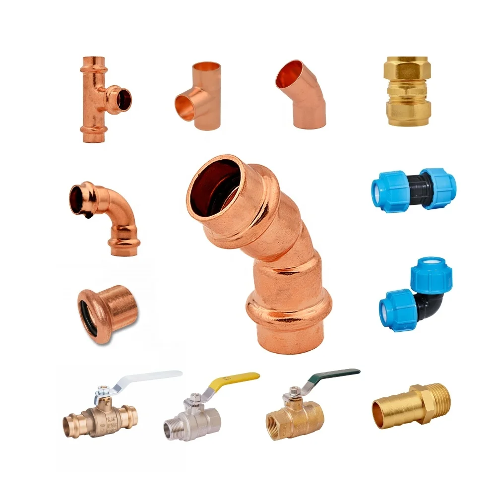 High Quality Copper Machine Manufacturing Press V Profile Tube Fittings Pipe Fittings
