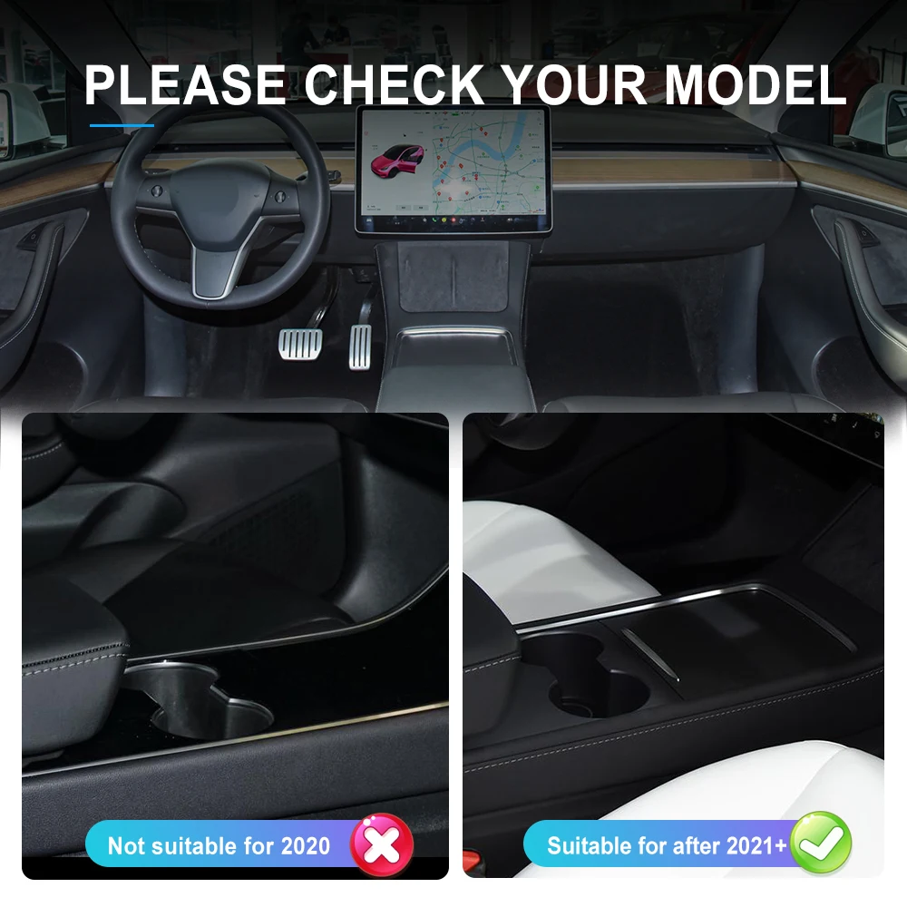 Podofo Center Console Slide Cover Dustproof USB Hub PD Fast Charge Port Intelligent Docking Station for Tesla Model 3 Model Y