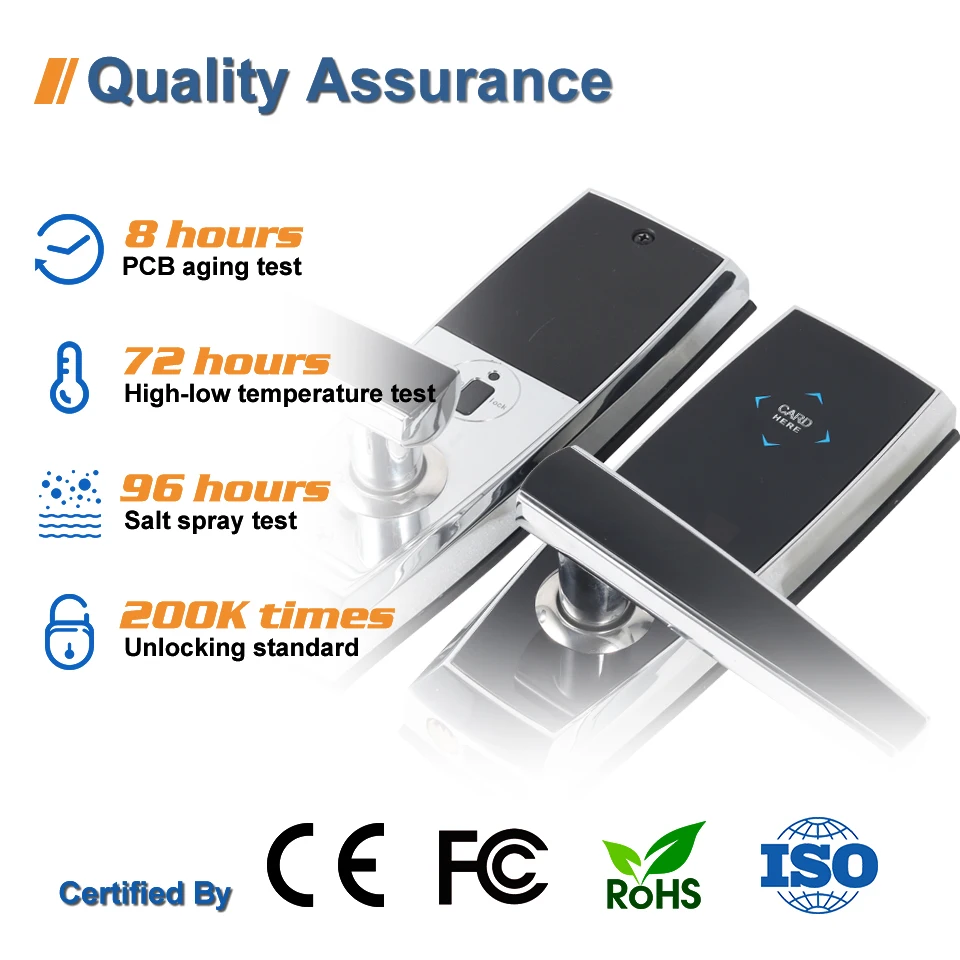 2024 Smart Card Access Control System Rf Hotel Room Door Lock With Free Software Smart Door Lock
