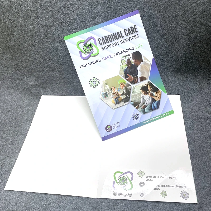 Custom Logo New Design Colorful Offset Printing A4 File Paper Presentation Folder With Pocket