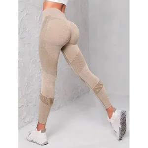 Women's Plus Size High Waist Hip-Lifting Yoga Pants Solid Color Spandex/Nylon Breathable Fitness Riding Leggings Full Length
