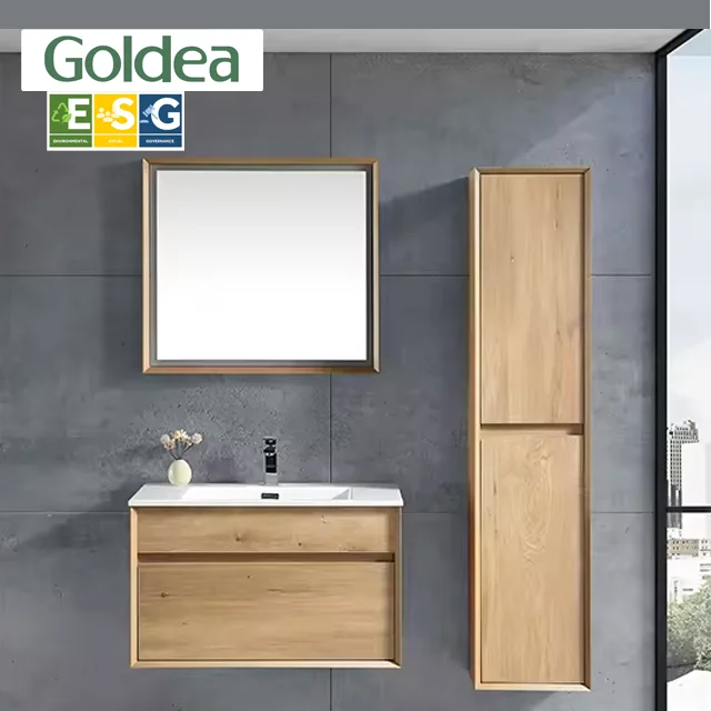 Горячая распродажа, Современная меламиновая мебель для ванной комнаты, шкаф ЕС, без пластиковой упаковки, стандарт