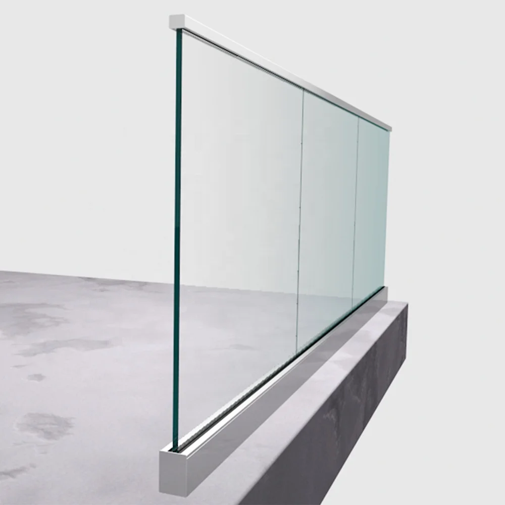 Ss Indoor Side Mounted Mall Cheap U Channel Spigot Frameless Standoff Tempered Stainless Steel Glass Balcony Railing
