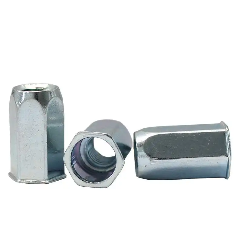 M4 M5 M6 M8 M10 M12 Steel Rivnut Countersunk Head Open Blind Threaded Insert Full Hex Rivet Nut