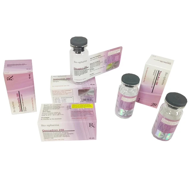 Full List Design Custom Brand 10ml Vial Label and Boxes Pharmaceutical Vial Box with Hologram Sticker security