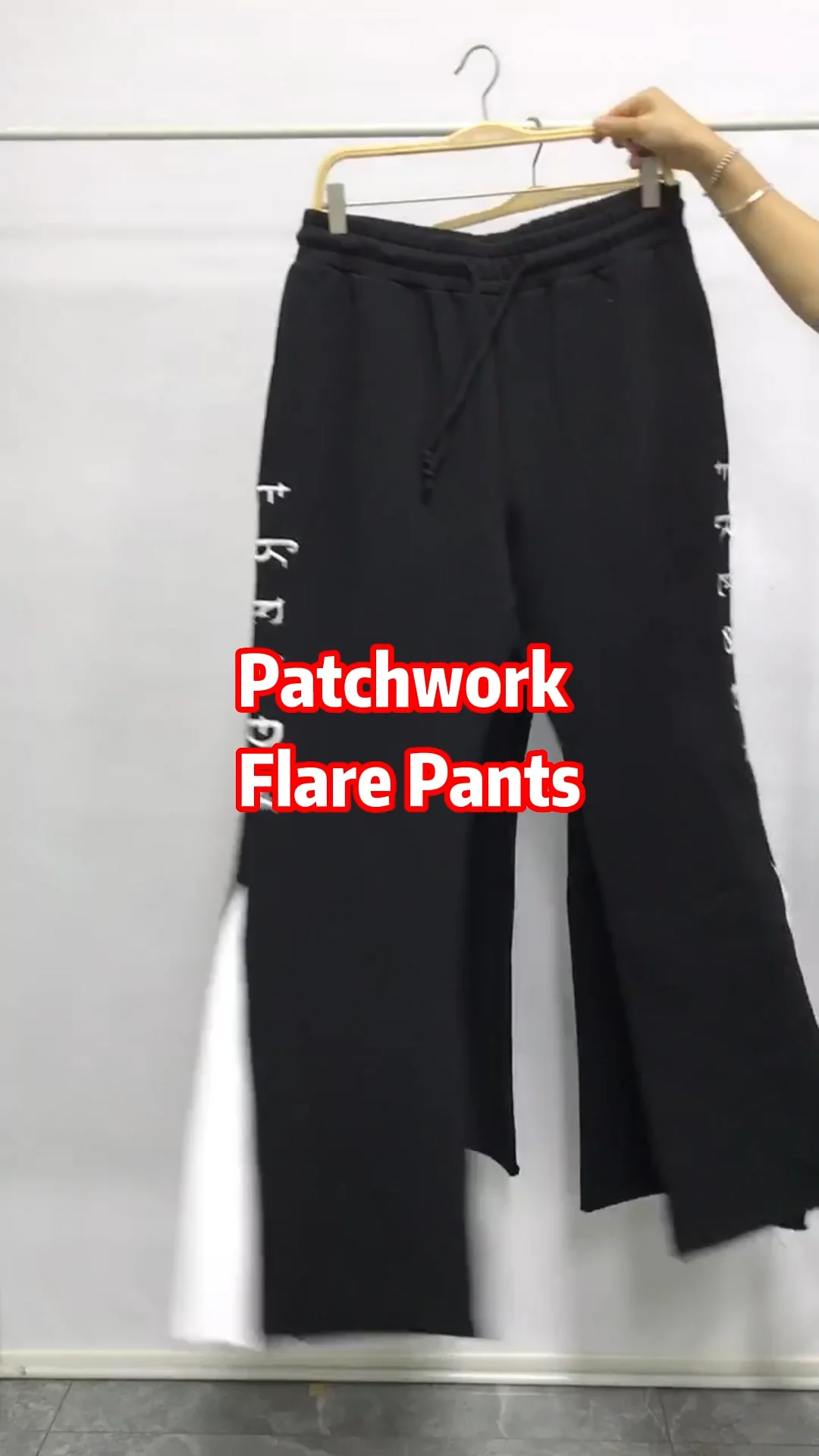 Manufacturer Custom Logo Flare Men Sweatpants Loose Splash Ink