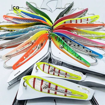 4Inch Single Double Hook Trolling Spoon Lure for Kids High Carbon Steel Selco Brand Saltwater Fish Ocean Boat Fishing – Metal Jig – view 4