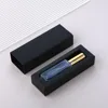 Clear glass spray bottle + double line gold cap + black box