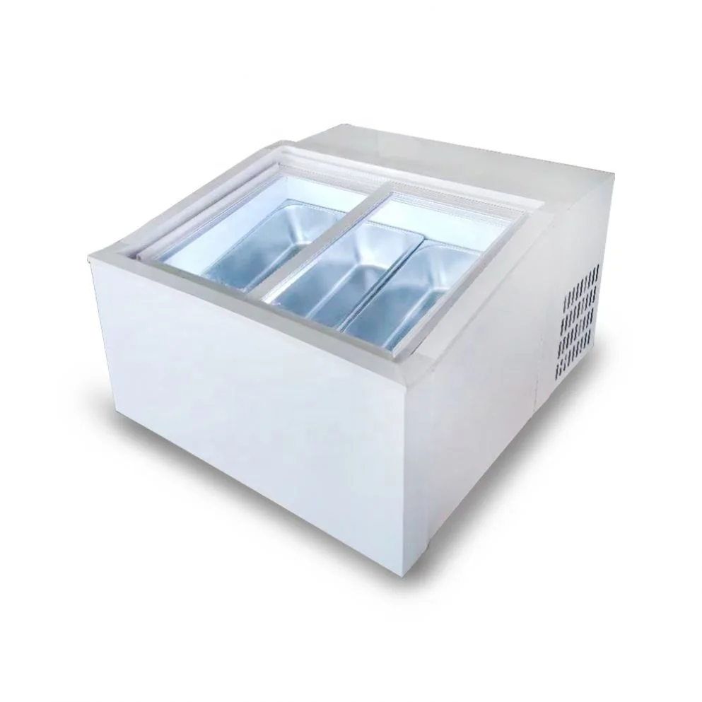 Put on Table Small Space Italy Ice Cream Display/Mini Glato Showcase/Ice Cream Freezer