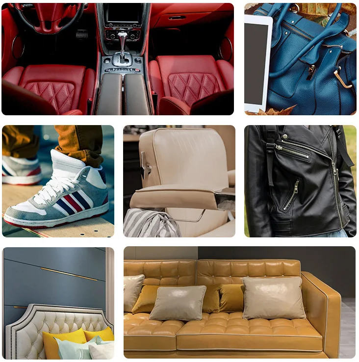 Custom 0.4 mm Embossed Nappa 3D Texture Artificial Faux Synthetic Upholstery Leather PVC Pig Full Grain Leather for Upholstery