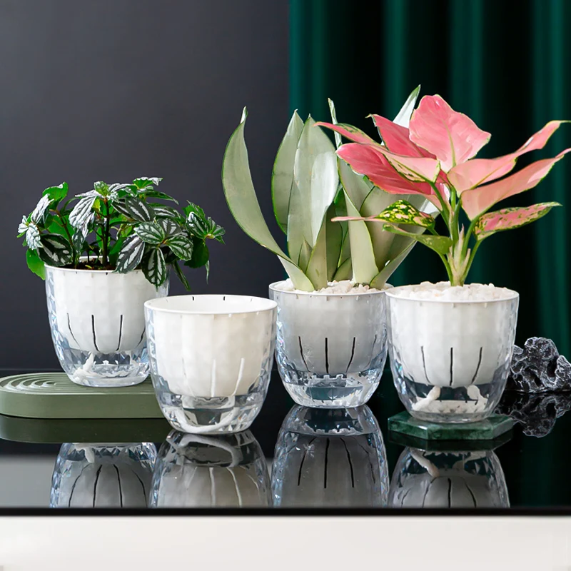 RUIPU Self Watering No Watering Required Diamond Flowerpot Garden Plastic Home Minimalism