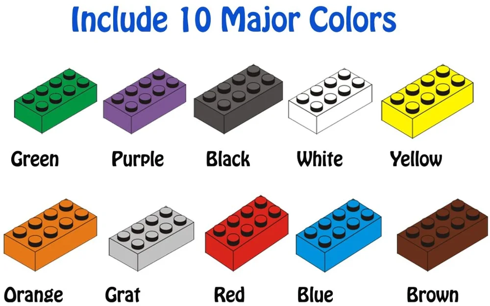 JDLT Blocks DIY Enlighten ABS Plastic 1000 Pcs Funny Bucket Construction technic Blocks