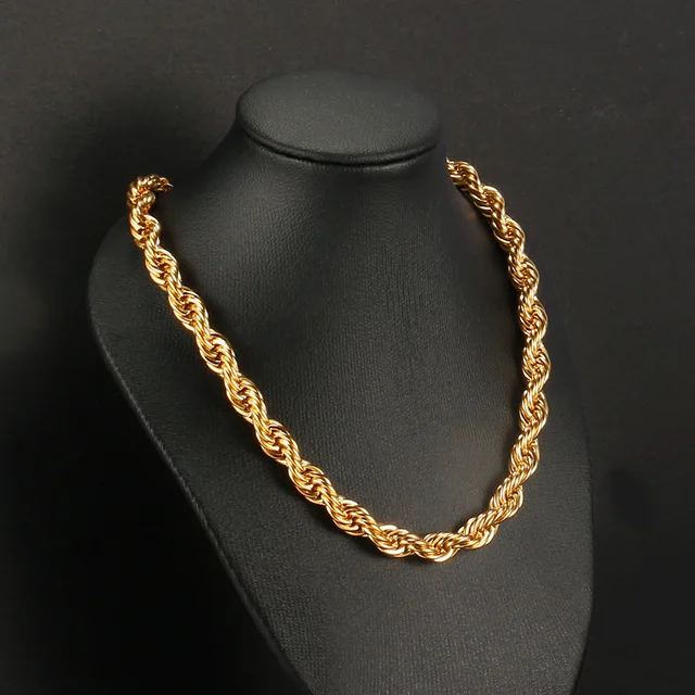 Artificial Heavy Fashion Giant Pure Stainless Steel Big Men Solid Gold Rope Chain Gold Plated Jewelry Chain Necklace For Men