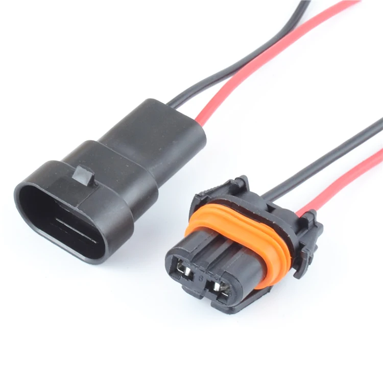 Acheter Connecteur De Fil D'ampoule Pour H8 H9 H11, 2 Pièces, 12V, Prise De Câble De Phare De Voiture, Adaptateur De Prise D'ampoule De Phare Antibrouillard, Faisceau De Câblage, Petite Ligne