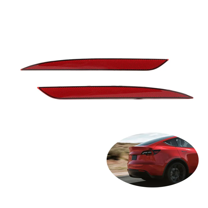 For Tesla Model Y/3 2019-2022 Rear Bumper Reflector Tail Red Lamp Light Accessories 1495818-00-C 1495817-00-C