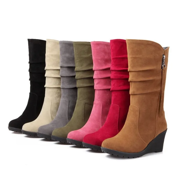 wedge heel slouch boots