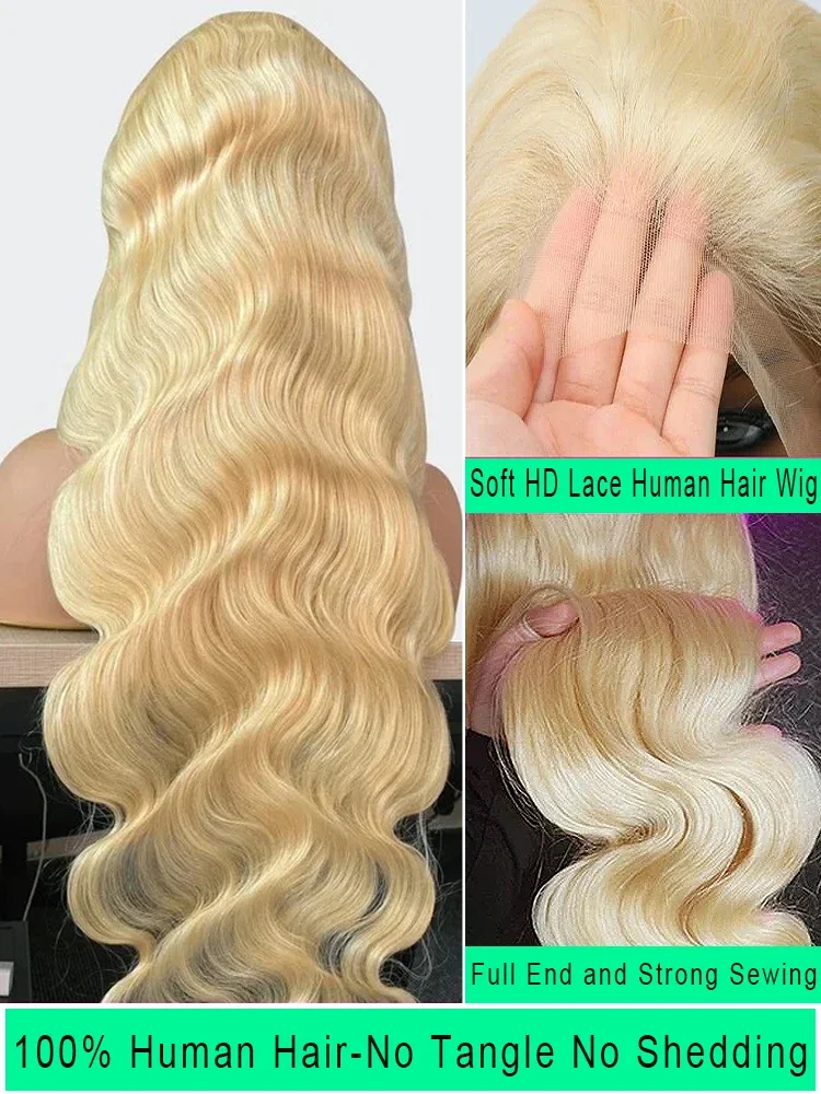 Peluca frontal de encaje 613 Hd, cabello humano, 13x6, peluca frontal de encaje rubio miel transparente para mujeres_voghion.com