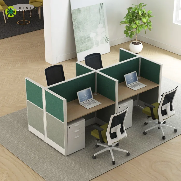 Latest Modular Office Work Stations 6 Cluster Office Cubicles Call Center Office Table Partition