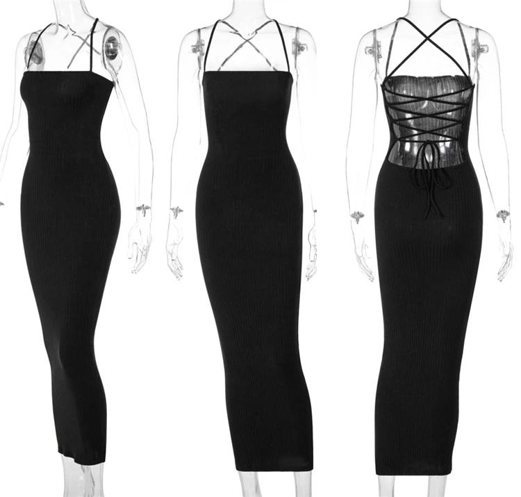 MOEN Suspender vestidos mujer Bodycon Sexy Women Clothing Long Maxi Dresses Woman Casual Dress