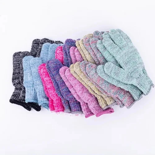 Exfoliating Wash Mitts Dead Skin Remover Double Sided Microfibre Shower Body Gloves
