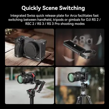 SmallRig Baseplate for Sony Alpha 6700, Bottom Mount Plate Supporting Quick Switch Between Tripod and Stabilizer - 4338 detail image